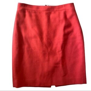 J. Crew Wool The Pencil Skirt Orange Color